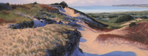 art-at-the-atlantic-hotel-paintings of jersey channel islands Atlantic Dunes , Nicholas Romeril