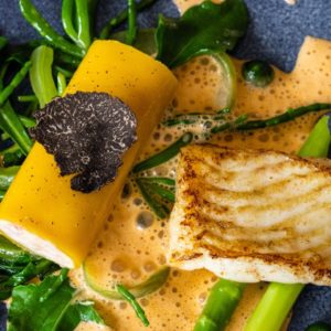 Pan-roasted Jersey turbot fillet
